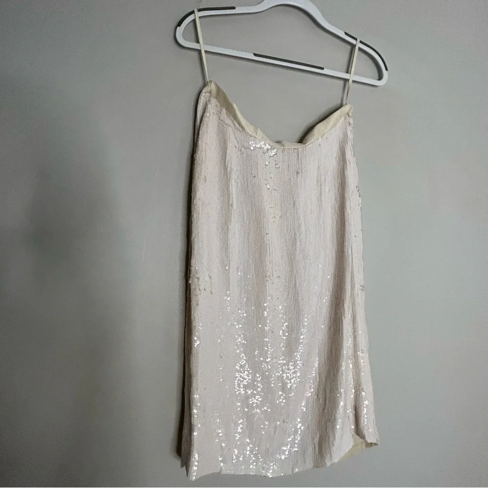 VINTAGE MONDI 1980s white sequin bomber jacket and pencil skirt silk large